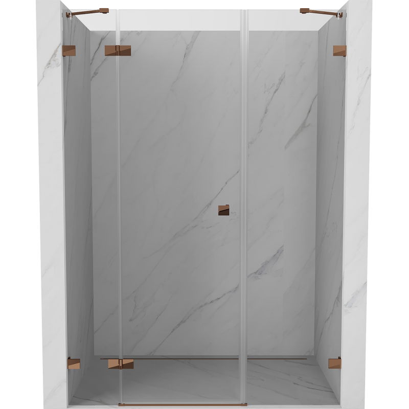 Mexen Lunar uși de duș batante stânga 120 cm, transparent, aur roz - 834S-120-050-60-00-L