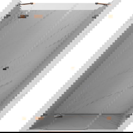 Mexen Lunar ușă de duș batantă stânga 125 cm, transparentă, aur roz - 834S-125-050-60-00-L