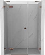 Mexen Lunar uși de duș pivotante stânga 135 cm, transparent, aur roz - 834S-135-050-60-00-L