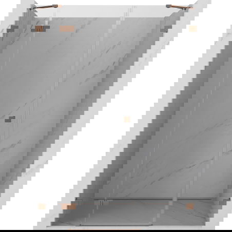 Mexen Lunar uși de duș batante stânga 140 cm, transparent, cupru periat - 834S-140-050-65-00-L