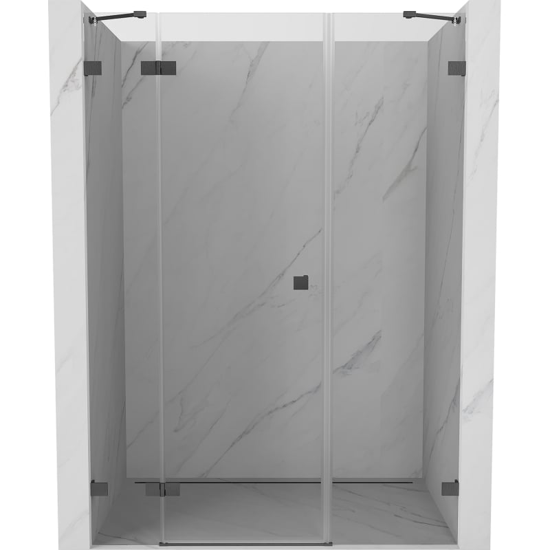 Ușa de duș stânga Mexen Lunar 125 cm, transparent, gri armă periat - 834S-125-050-66-00-L