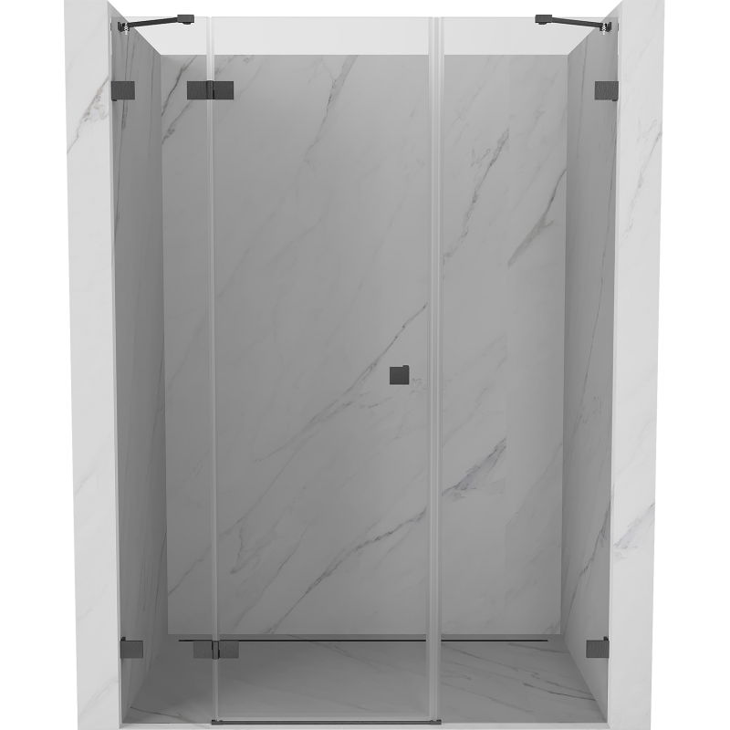 Mexen Lunar ușă de duș pivotantă stângă 140 cm, transparentă, gri pistol periat - 834S-140-050-66-00-L