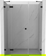 Mexen Lunar uși de duș batante stânga 130 cm, transparent, negre - 834S-130-050-70-00-L