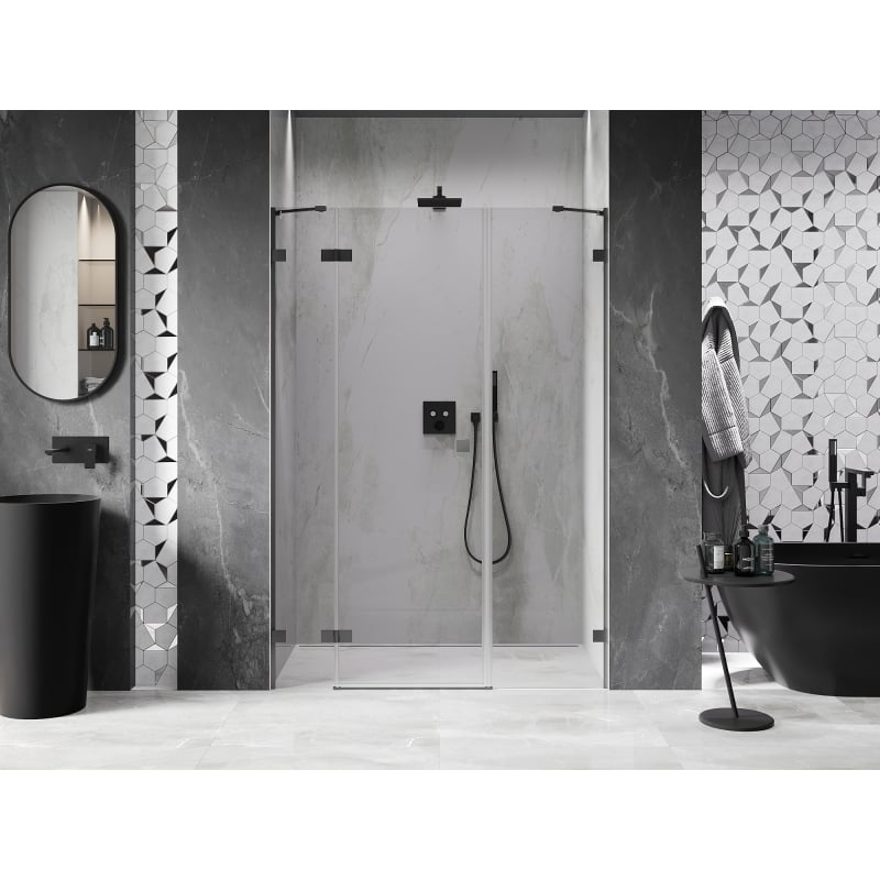 Mexen Lunar ușă de duș cu deschidere spre stânga 160 cm, transparentă, gun metal - 834S-160-050-95-00-L
