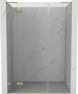 Mexen Lunar L uși de duș batante stânga 120 cm, transparent, aurii periate - 834SL-120-050-55-00-L