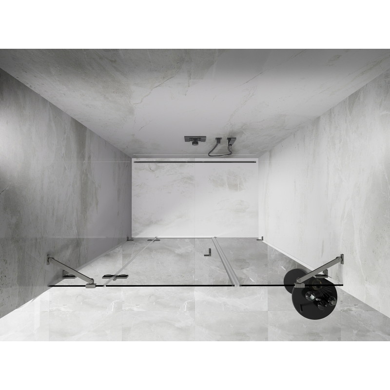 Mexen Lunar ușă de duș pivotantă stânga 135 cm, transparentă, nichel periat - 834S-135-050-97-00-L