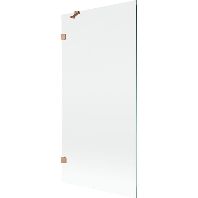 Mexen Lunar egyszárnyú fürdőszobai paraván 90 x 150 cm, átlátszó, kefe hatású réz - 897-090-000-65-00