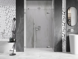 Mexen Lunar jobbos nyíló zuhanyajtó 150 cm, átlátszó, króm - 834S-150-050-01-00-P