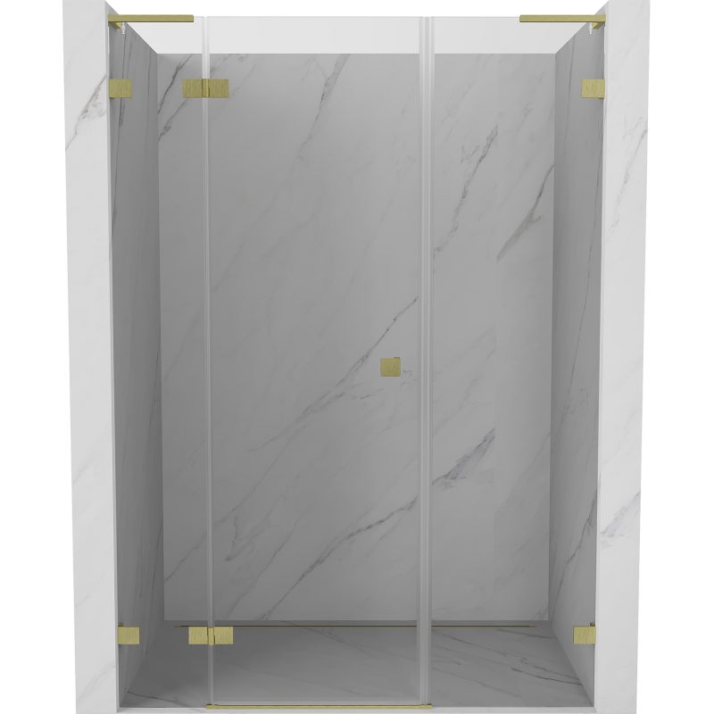 Mexen Lunar L ușă de duș rabatabilă stânga 150 cm, transparentă, aurie mată - 834SL-150-050-55-00-L