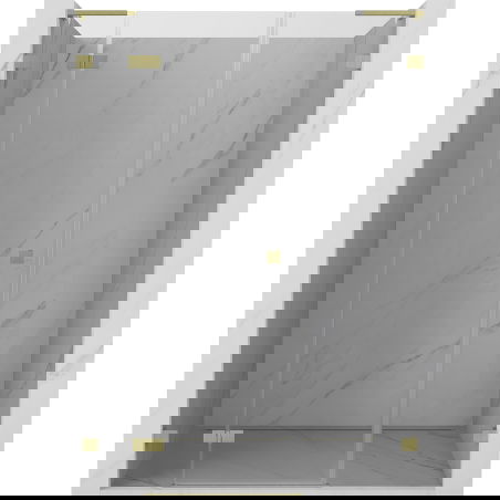 Mexen Lunar L ușă de duș rabatabilă stânga 150 cm, transparentă, aurie mată - 834SL-150-050-55-00-L