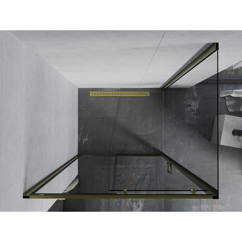 Mexen Apia cabină de duș glisantă 95 x 70 cm, transparentă, aurie - 840-095-070-50-00