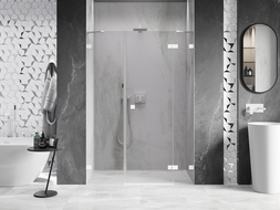 Mexen Lunar ușă de duș batantă dreaptă 145 cm, transparentă, albă - 834S-145-050-20-00-P