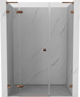Mexen Lunar L uși de duș pivotante stânga 130 cm, transparent, aur roz - 834SL-130-050-60-00-L