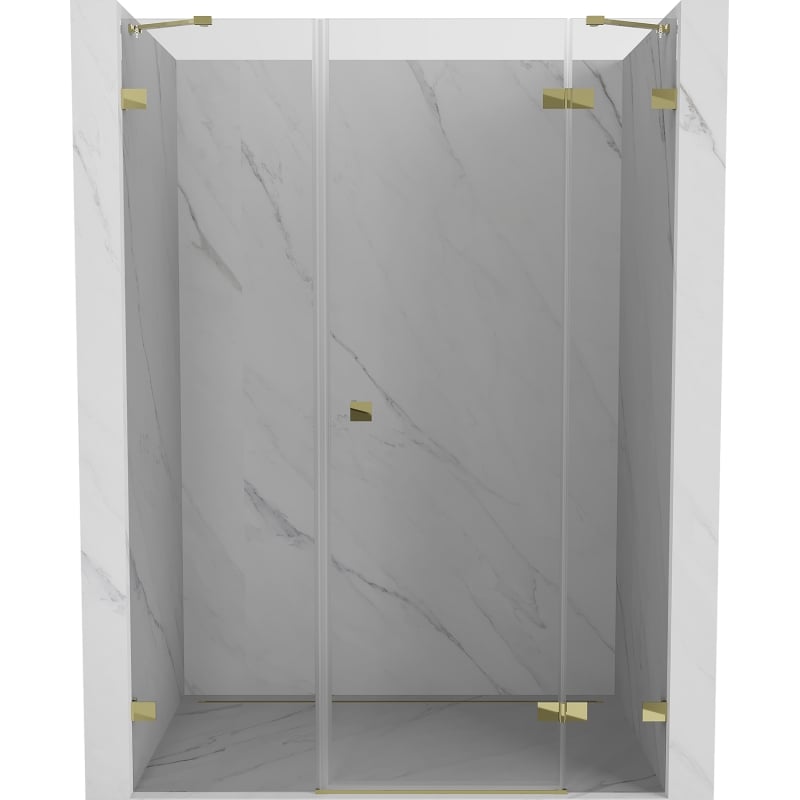 Mexen Lunar uși de duș batante dreapta 140 cm, transparent, aurii - 834S-140-050-50-00-P