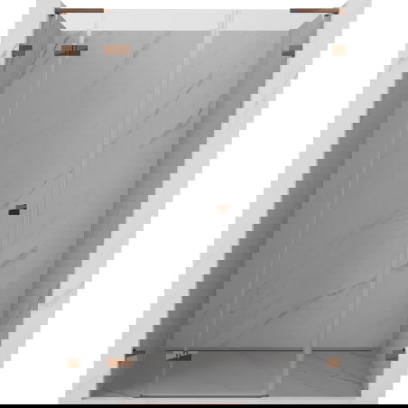 Mexen Lunar L uși de duș batante stânga 150 cm, transparent, aur roz - 834SL-150-050-60-00-L