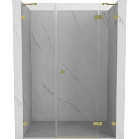 Mexen Lunar ușă de duș batantă dreapta 140 cm, transparent, auriu periat - 834S-140-050-55-00-P
