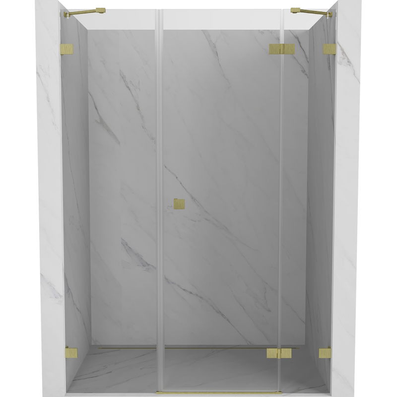 Mexen Lunar uși de duș cu deschidere dreaptă 150 cm, transparent, auriu periat - 834S-150-050-55-00-P