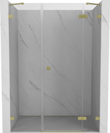 Mexen Lunar uși de duș cu deschidere dreaptă 150 cm, transparent, auriu periat - 834S-150-050-55-00-P