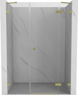 Mexen Lunar ușă de duș batantă dreapta 155 cm, transparentă, auriu periat - 834S-155-050-55-00-P