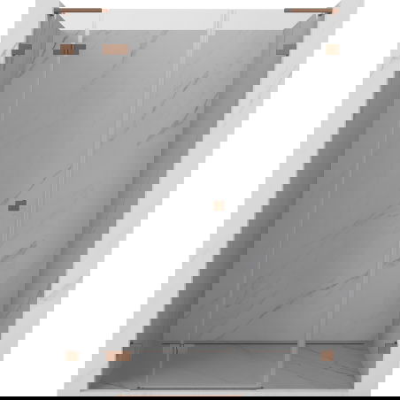 Mexen Lunar L uși de duș pivotante stânga 135 cm, transparent, cupru periat - 834SL-135-050-65-00-L