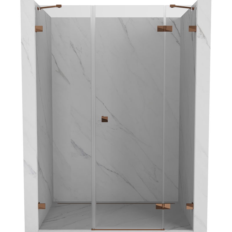 Mexen Lunar Uși de duș batante dreapta 135 cm, transparent, aur roz - 834S-135-050-60-00-P