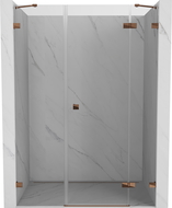 Mexen Lunar Uși de duș batante dreapta 135 cm, transparent, aur roz - 834S-135-050-60-00-P