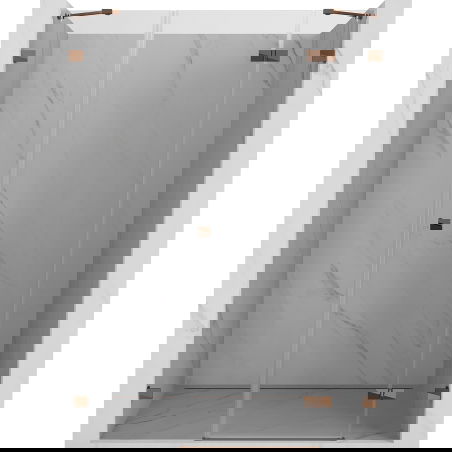 Mexen Lunar ușă de duș batantă dreapta 150 cm, transparentă, aur roz - 834S-150-050-60-00-P