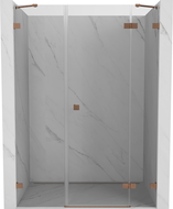 Mexen Lunar ușă de duș batantă dreapta 130 cm, transparentă, cupru periat - 834S-130-050-65-00-P