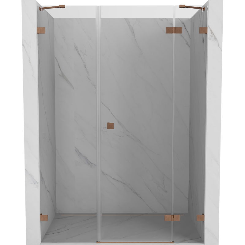 Mexen Lunar ușă de duș rabatabilă dreaptă 135 cm, transparentă, cupru periat - 834S-135-050-65-00-P