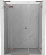 Mexen Lunar L ușă de duș batantă, stânga, 145 cm, transparentă, cupru periat - 834SL-145-050-65-00-L