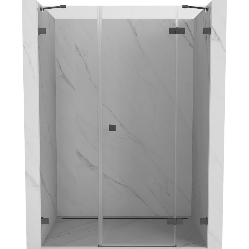 Mexen Lunar ușă de duș batantă dreapta 150 cm, transparent, gri închis periat - 834S-150-050-66-00-P