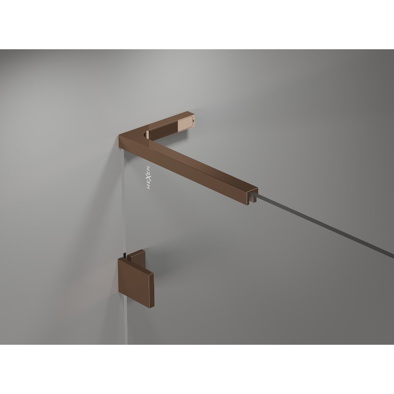 Mexen Lunar L paravan de cadă, cu 1 panou 100 x 150 cm, transparent, aur roz - 897L-100-000-60-00