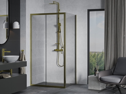 Mexen Apia cabină de duș extensibilă 120 x 80 cm, transparent, Aurie - 840-120-080-50-00