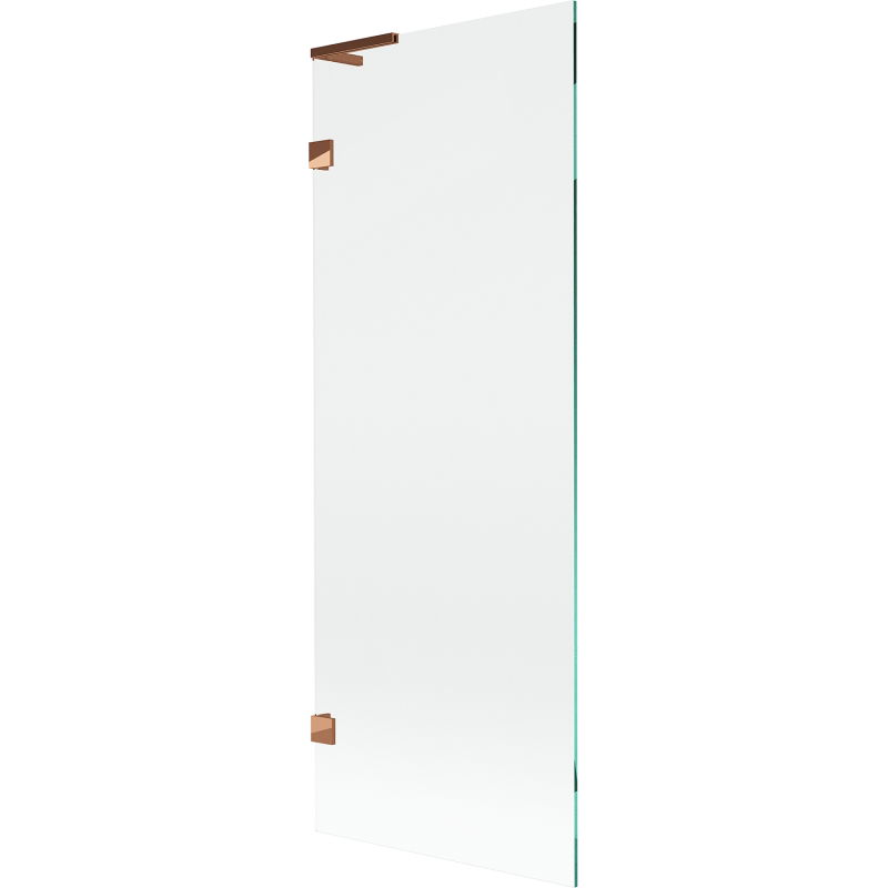 Mexen Lunar L fürdőkád paraván, 1-szárnyú, 70 x 150 cm, átlátszó, rózsaarany - 897L-070-000-60-00