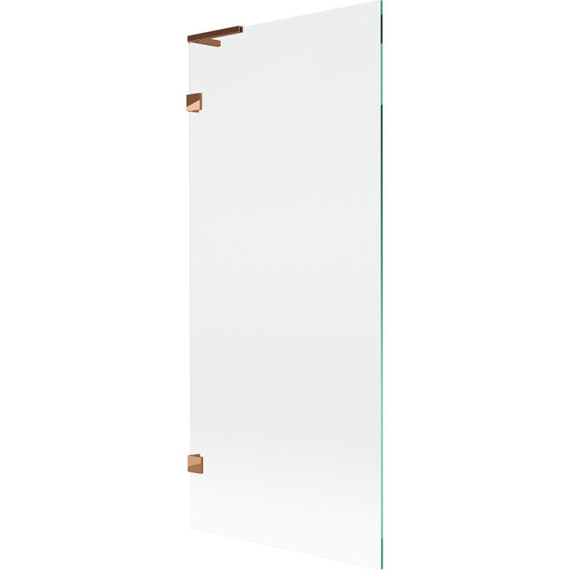 Mexen Lunar L fürdőkád stílusú zuhanyfal, 1-részes, 80 x 150 cm, átlátszó, rózsaarany - 897L-080-000-60-00