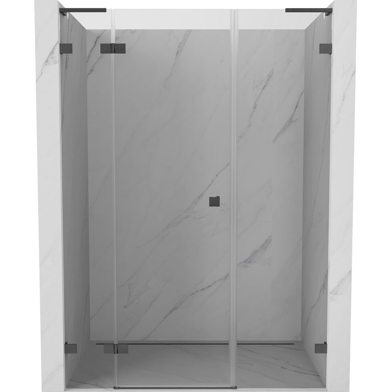 Mexen Lunar L uși de duș batante stânga 150 cm, transparente, gri pistol periat - 834SL-150-050-66-00-L