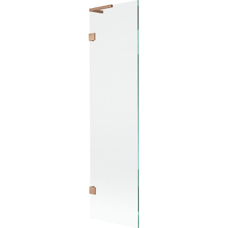 Mexen Lunar L fürdőkádparaván, 1-szárnyú 50 x 150 cm, átlátszó, kefe réz - 897L-050-000-65-00