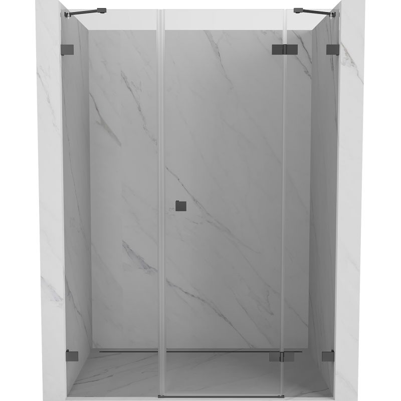 Mexen Lunar ușă de duș batantă dreapta 140 cm, transparentă, gun metal - 834S-140-050-95-00-P