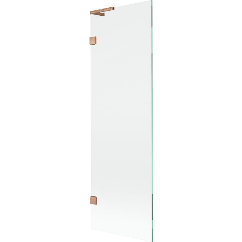 Mexen Lunar L 1-szárnyú fürdőszobai paraván 60 x 150 cm, átlátszó, kefélt réz - 897L-060-000-65-00