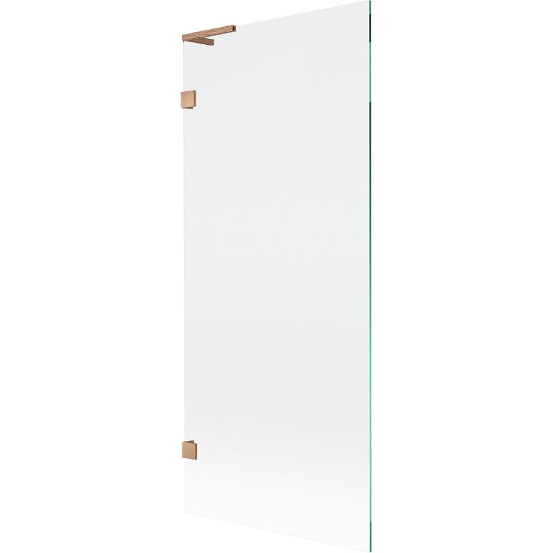 Mexen Lunar L kádparaván 1-szárnyú 80 x 150 cm, áttetsző, csiszolt réz - 897L-080-000-65-00