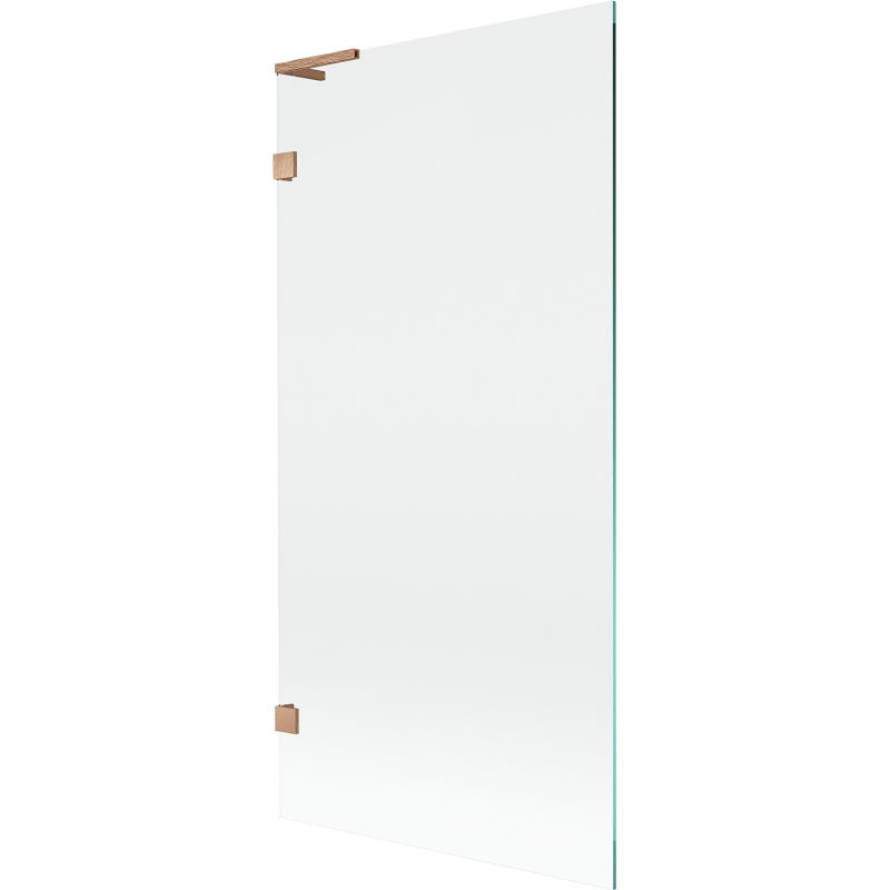 Mexen Lunar L fürdőkád paraván 1-szárnyú 90 x 150 cm, átlátszó, kefe hatású réz - 897L-090-000-65-00
