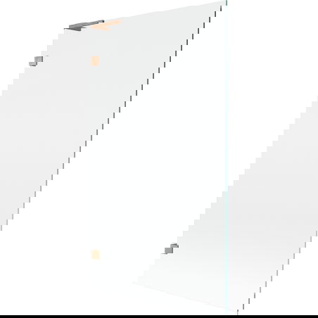 Mexen Lunar L fürdőkád térelválasztó, 1 szárnyú, 100 x 150 cm, átlátszó, csiszolt réz - 897L-100-000-65-00