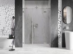 Mexen Lunar ușă de duș batantă dreaptă 125 cm, transparentă, nichel periat - 834S-125-050-97-00-P