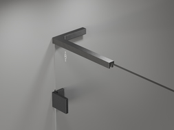 Mexen Lunar L, 1-szárnyú fürdőkád paraván 90 x 150 cm, átlátszó, fegyverszürke kefélt - 897L-090-000-66-00