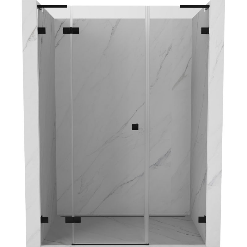 Mexen Lunar L ușă de duș batantă stânga 140 cm, transparentă, neagră - 834SL-140-050-70-00-L