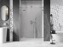 Mexen Lunar L ușă de duș pivotantă stânga 150 cm, transparentă, nichel periat - 834SL-150-050-97-00-L