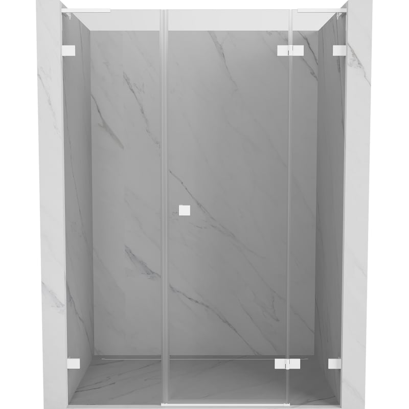 Ușile de duș rabatabile dreapta Mexen Lunar L 135 cm, transparent, alb - 834SL-135-050-20-00-P