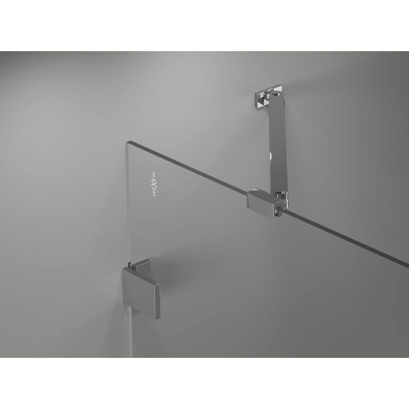 Mexen Lunar paravan de cadă cu 2 aripi, stânga 120 x 150 cm, transparent, crom - 897-120-100-01-00-L