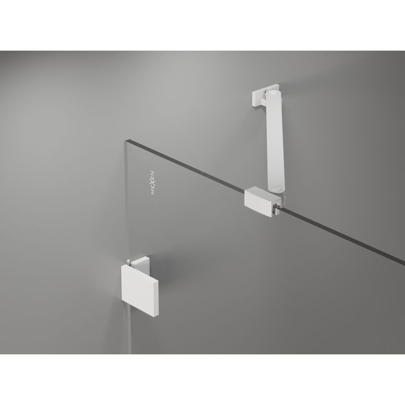 Mexen Lunar paravan de baie cu 2 uși, stânga 80 x 150 cm, transparent, alb - 897-080-100-20-00-L