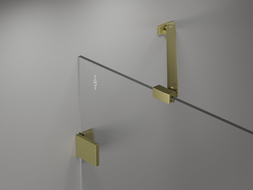Mexen Lunar paravan cadă 2-pliuri stânga 100 x 150 cm, transparent, auriu periat - 897-100-100-55-00-L